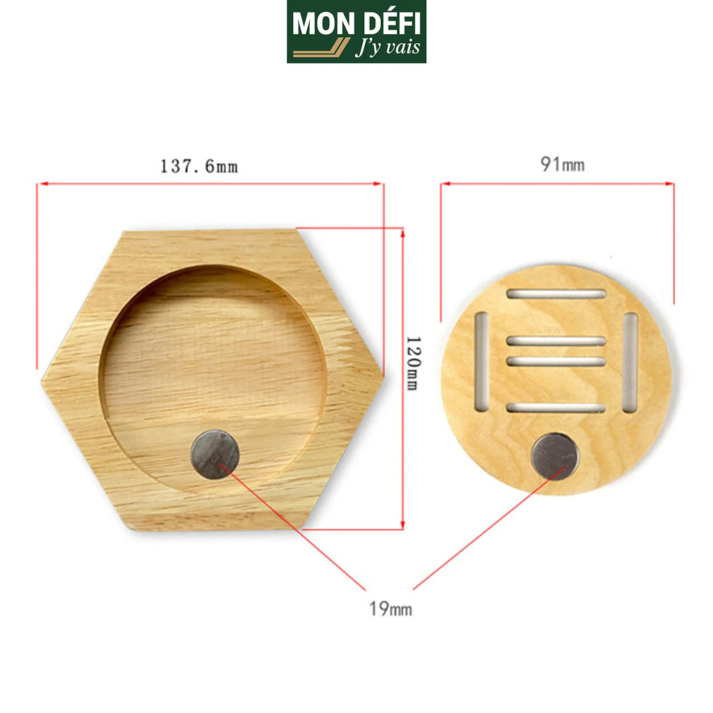 Pack de 5 porte-médailles en bois