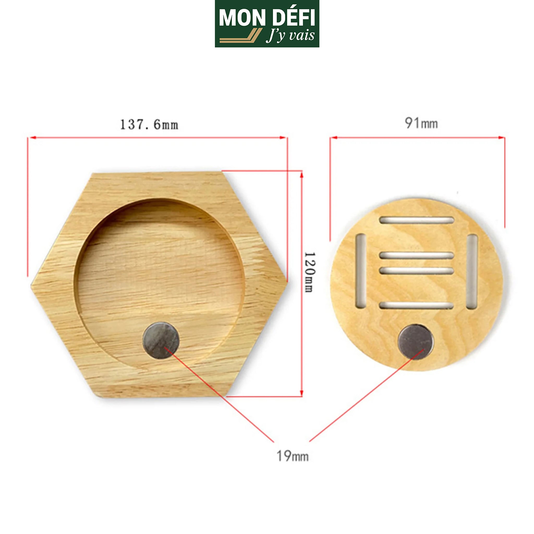 Pack de 5 porte-médailles en bois