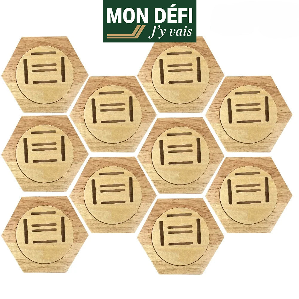 Pack de 5 porte-médailles en bois