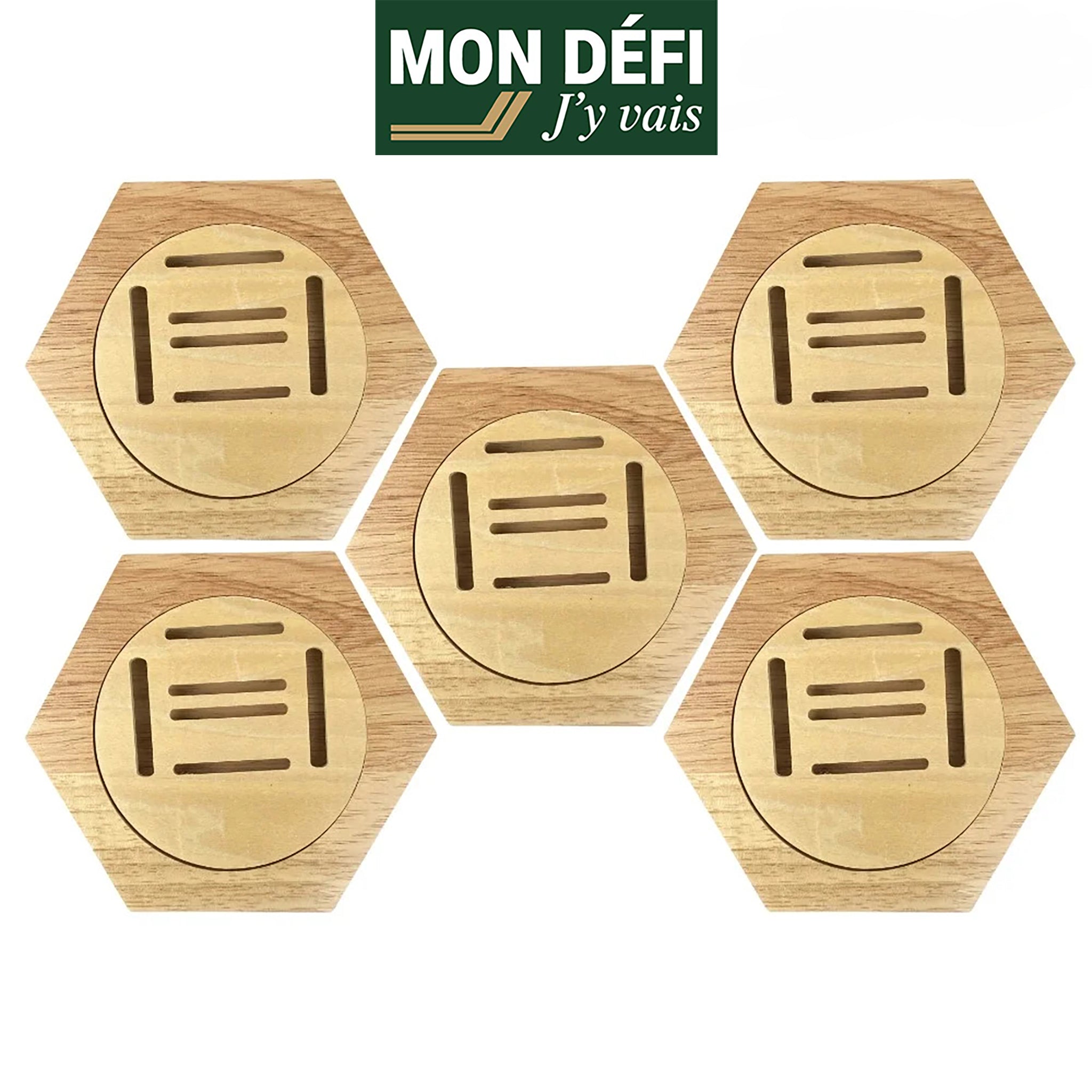Pack de 5 porte-médailles en bois